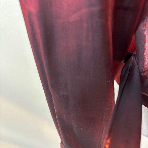 Ladies Xscape Lawrence Kurtz Black and Red Ruffle Collar Wrap Jacket Size 14 - Picture 10 of 11